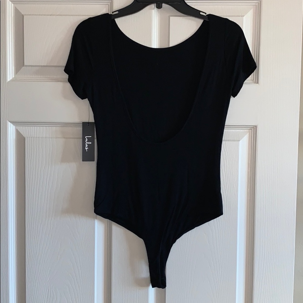 Black backless bodysuit